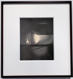 ATO>MIC #10, Unique Silver Luminogram Print, Abstract geometry in warm tones