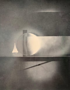 Used ATO>MIC #10, Unique Silver Luminogram Print, Abstract geometry in warm tones