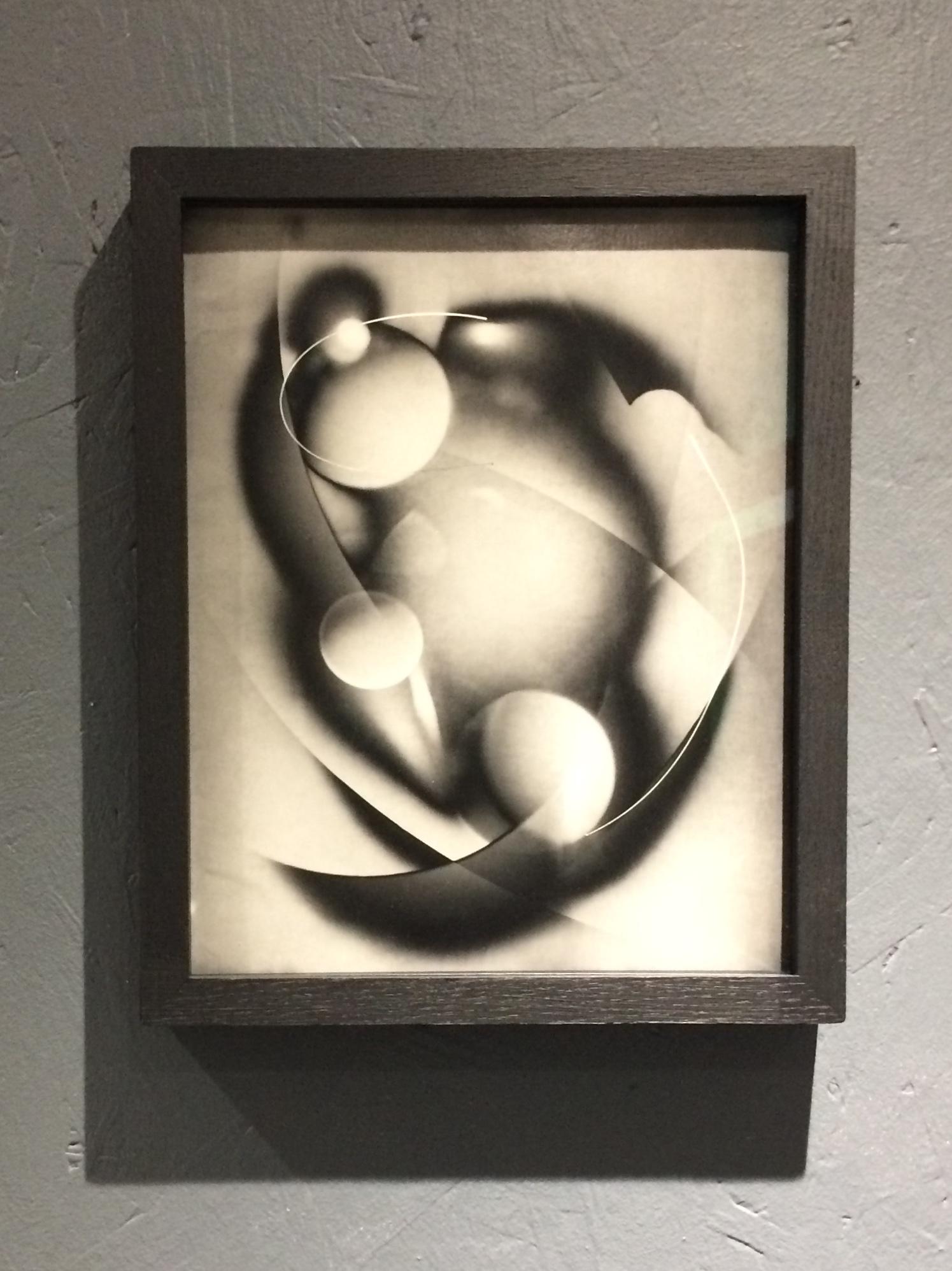 Michael G Jackson Abstract Photograph - Birdsong #3, Black 
White Abstract Luminogram, Small Unique Print, Framed
