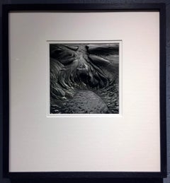 Poppit Sands #19, Wales, Black and white landscape 'sand abstract' Print, Framed