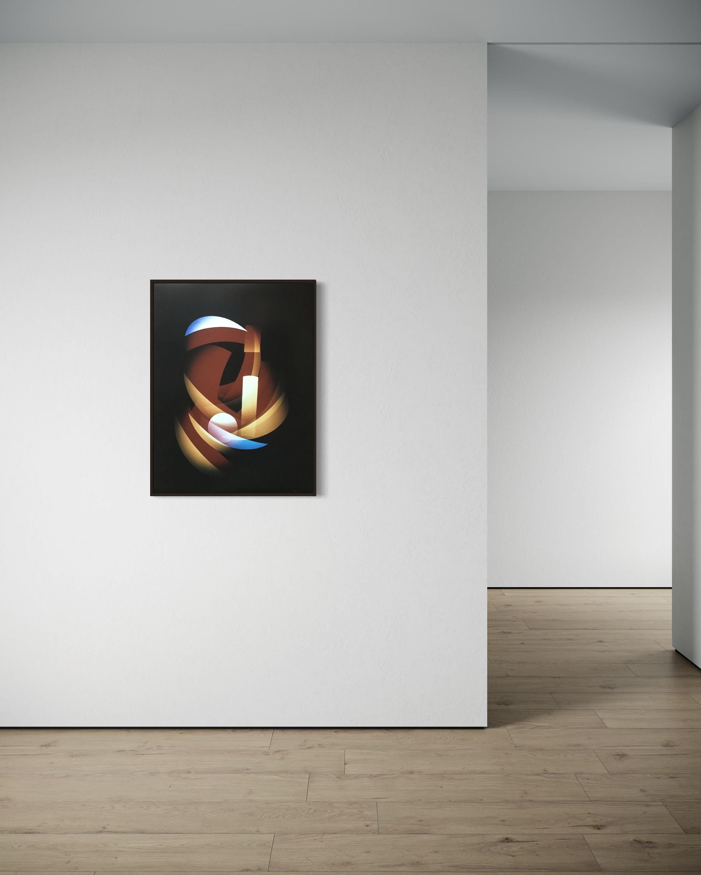 Rose Form - Stampa astratta ai pigmenti per belle arti, montata e incorniciata su misura - Print di Michael G Jackson