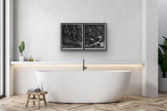 Unique Silver Luminogram Diptych: The Flow of Light Under Water, Signed, framed