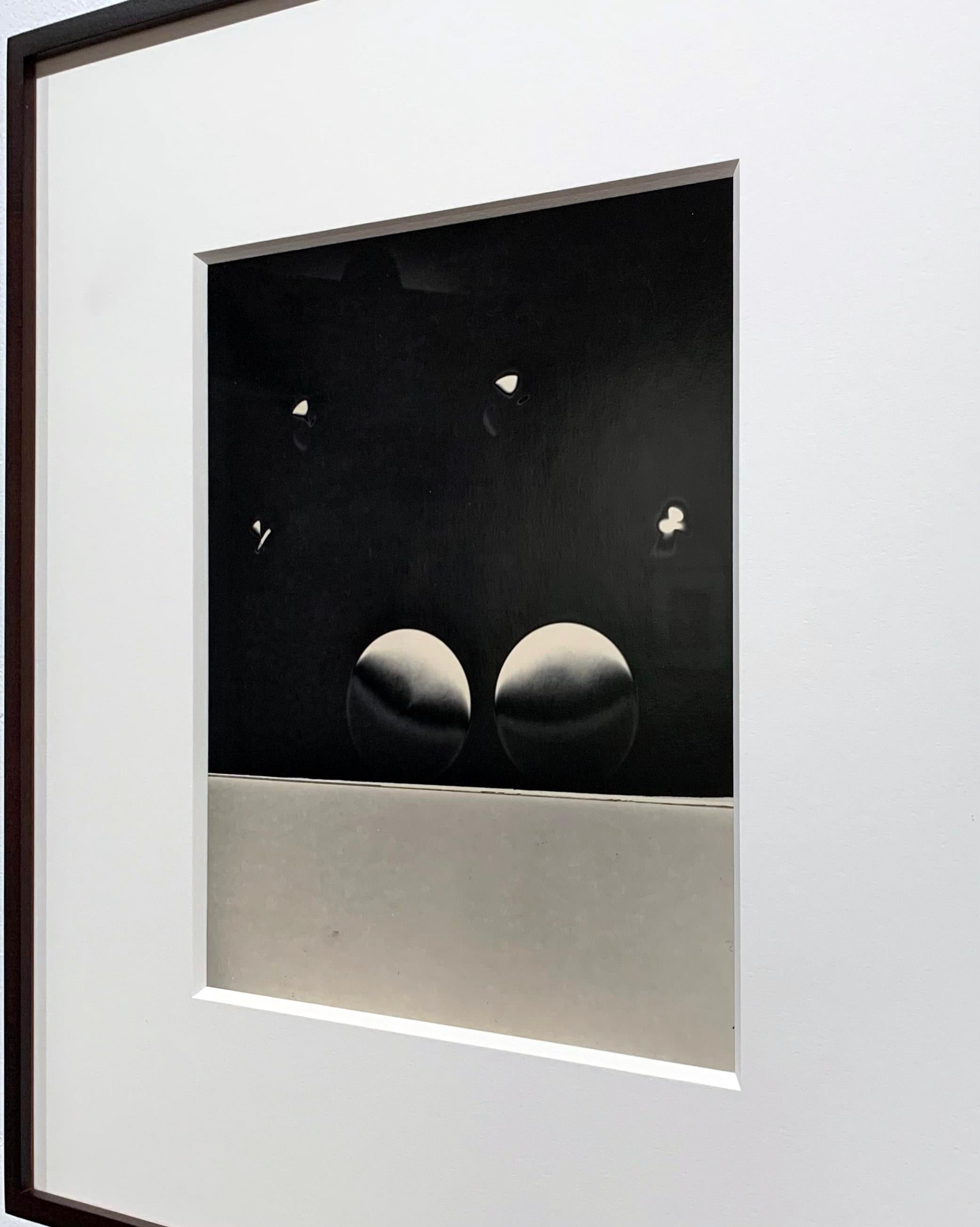 ATO>MIC #3, Unique Silver Luminogram Print, Warm toneed black and white abstract (abstrait noir et blanc aux tons chauds) - Marron Abstract Print par Michael G Jackson