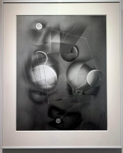 Cerca de la Iglesia - paisaje abstracto en blanco y negro representado en el Luminograma