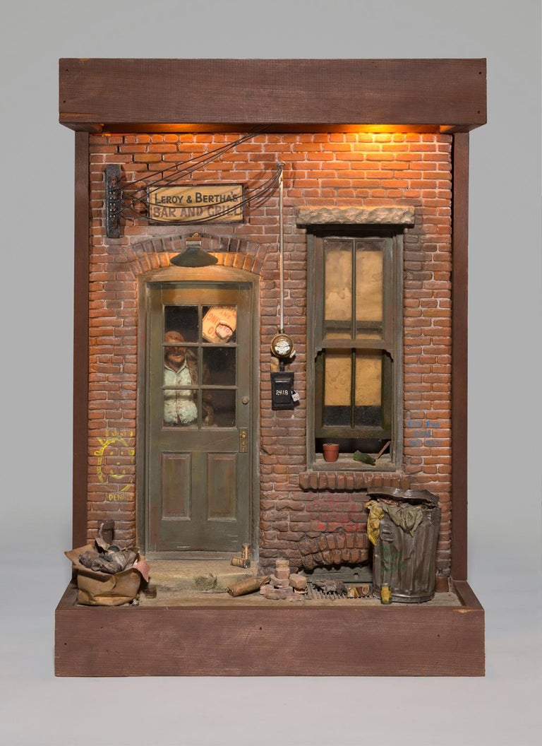 Michael Garman - "Leroy and Bertha's Bar and Grill" Mixed Media,  Story-Telling Sculpture For Sale at 1stDibs