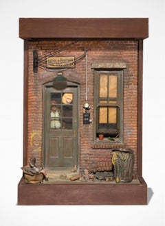 Michael German "Leroy & Bertha's Bar and Grill" Mixed Media Sculpture Folk Art