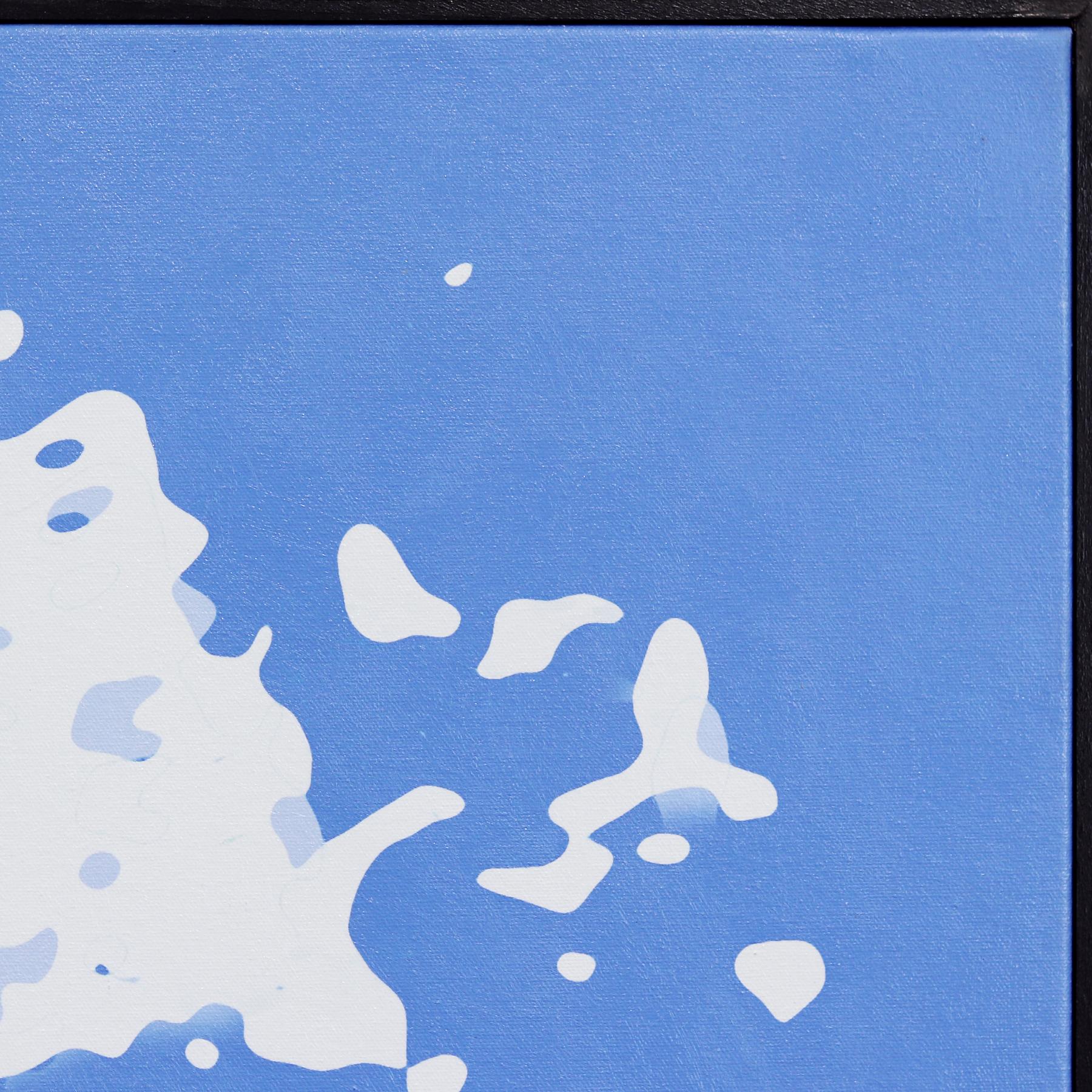 A Sudden Splash - Framed Original Vibrant Water Painting Mid Century Modern For Sale 2