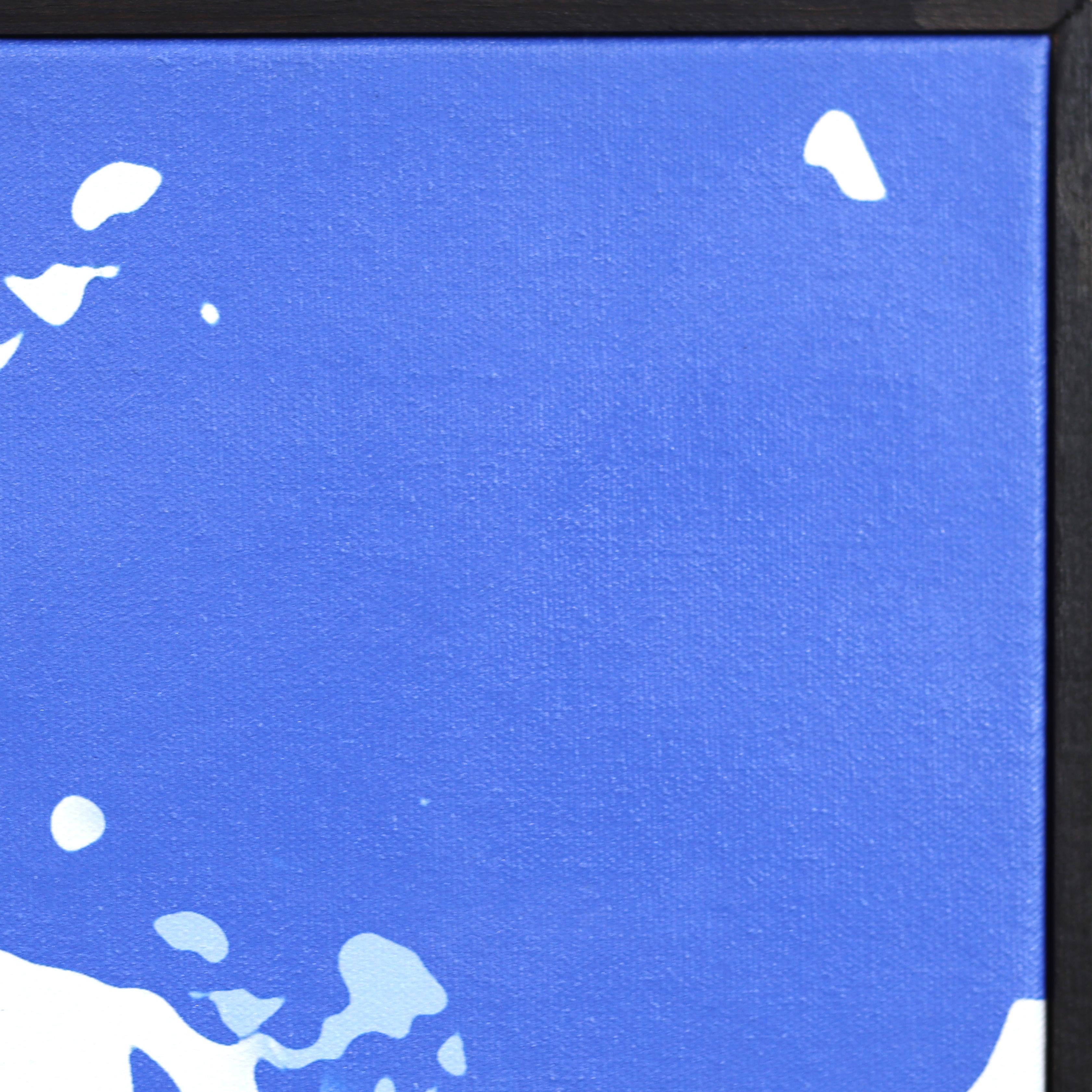 Orange Board - Abstrait Vibrant Mid Century Modern Pool Still Life Painting en vente 2