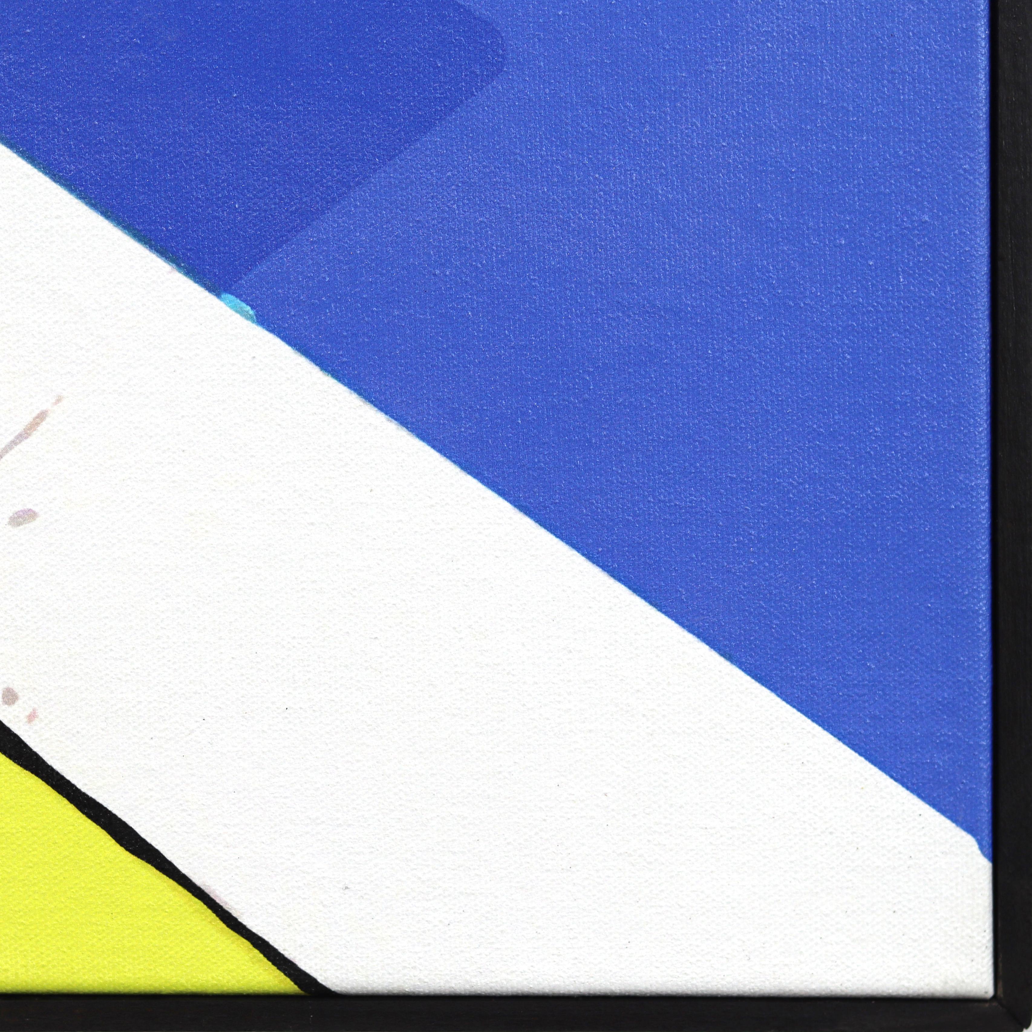 Orange Board - Abstrait Vibrant Mid Century Modern Pool Still Life Painting en vente 4