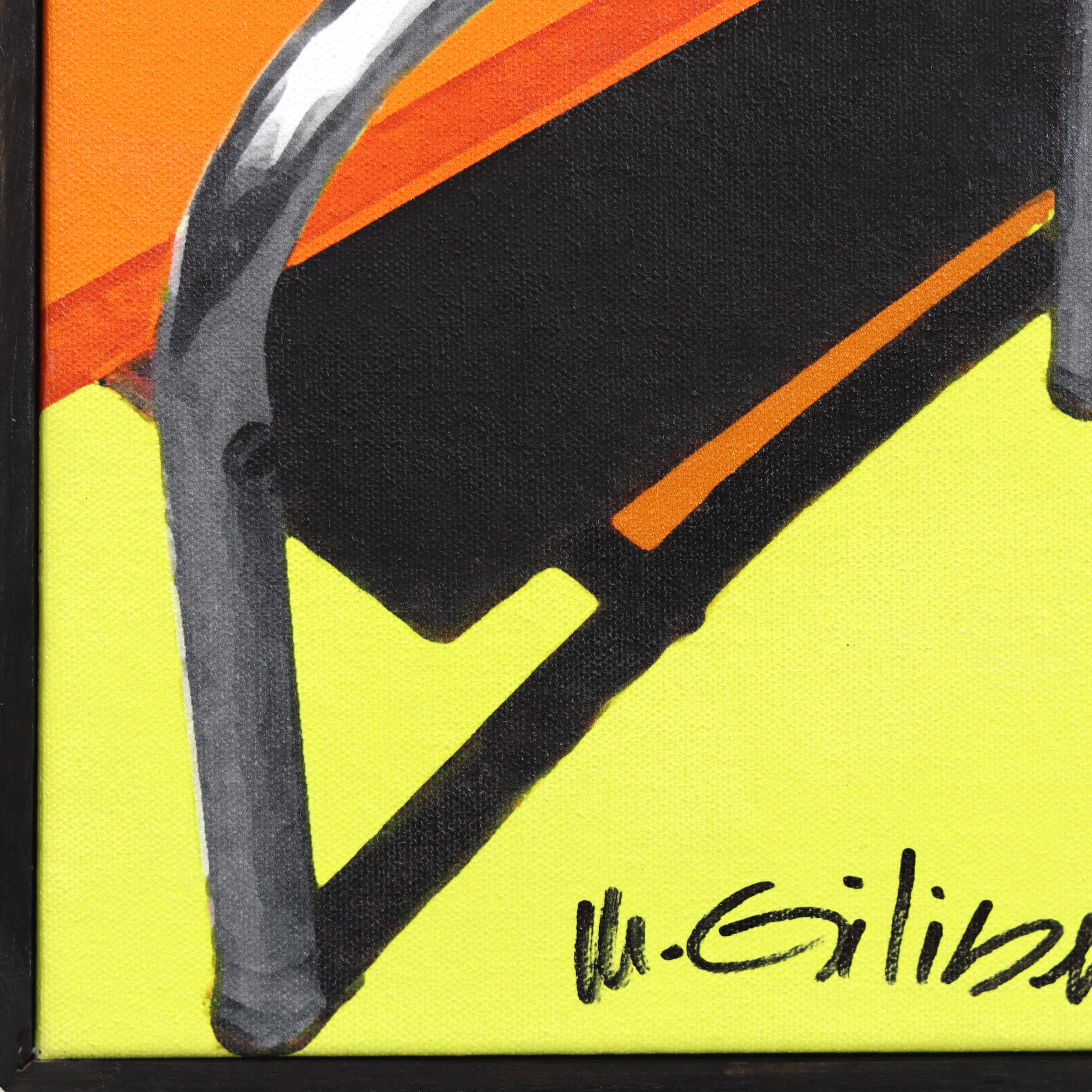 Orange Board - Abstrait Vibrant Mid Century Modern Pool Still Life Painting en vente 5