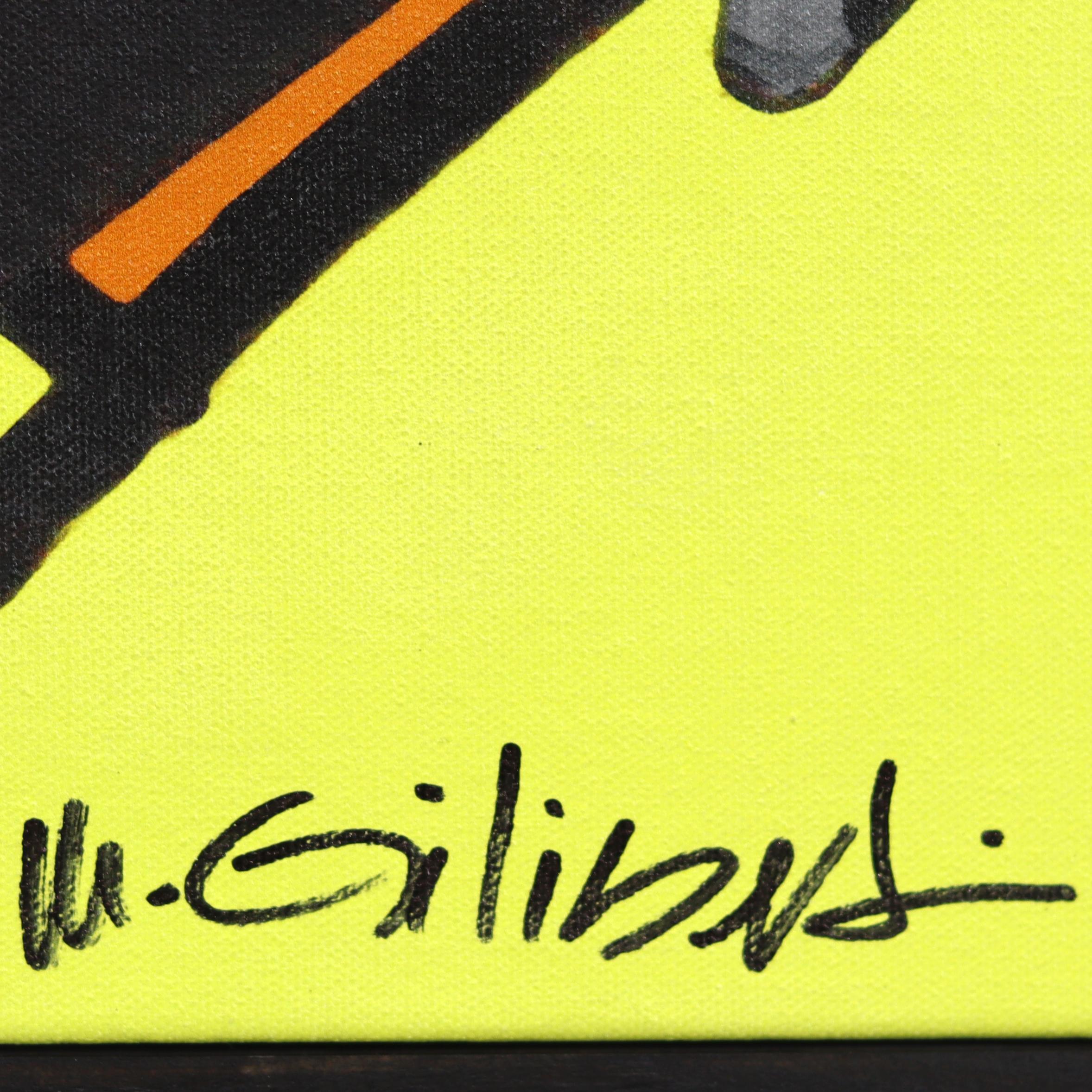 Orange Board - Abstrait Vibrant Mid Century Modern Pool Still Life Painting en vente 6