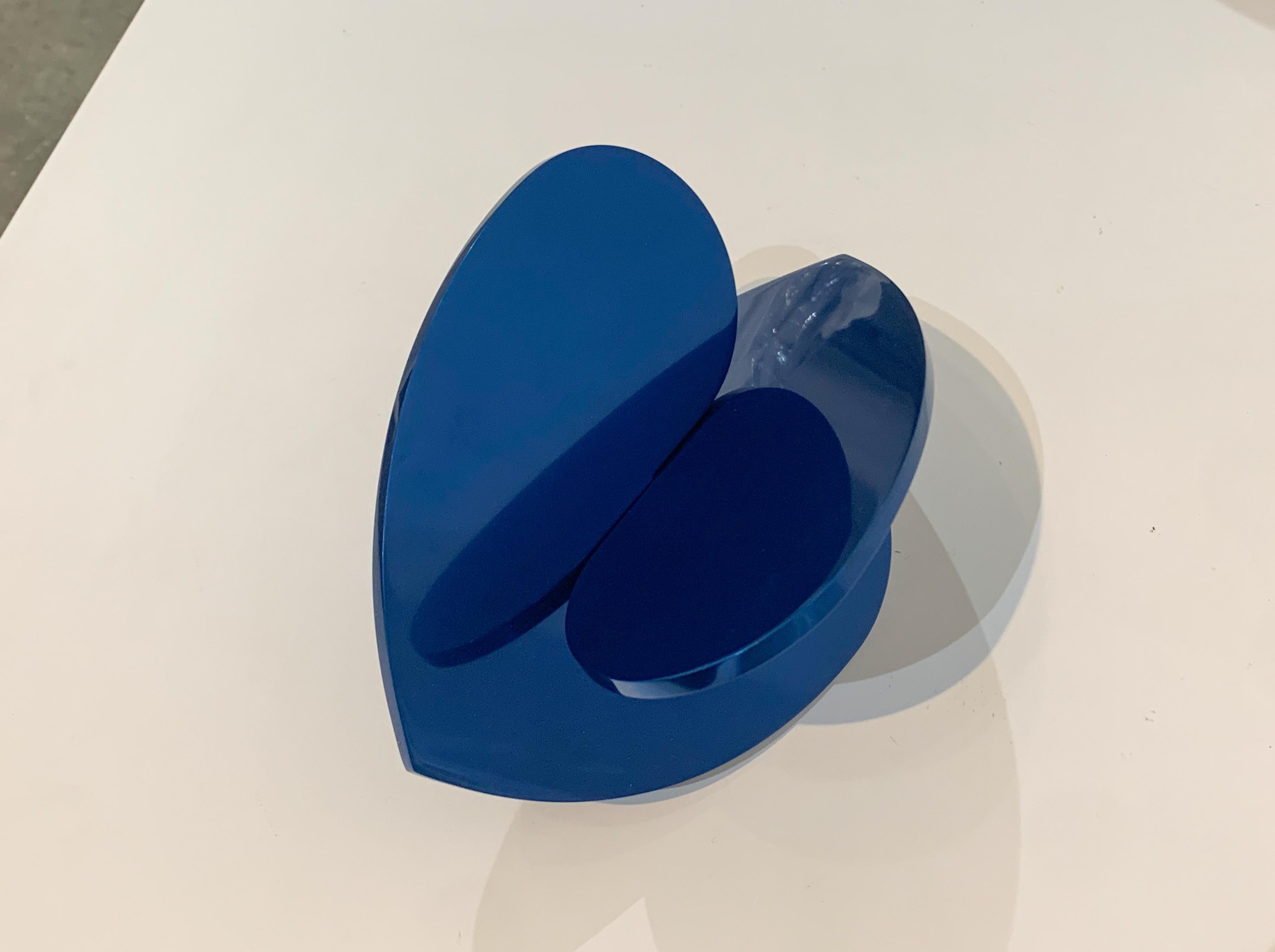 Michael Gitter Abstract Sculpture - Anodized Hearts Blue