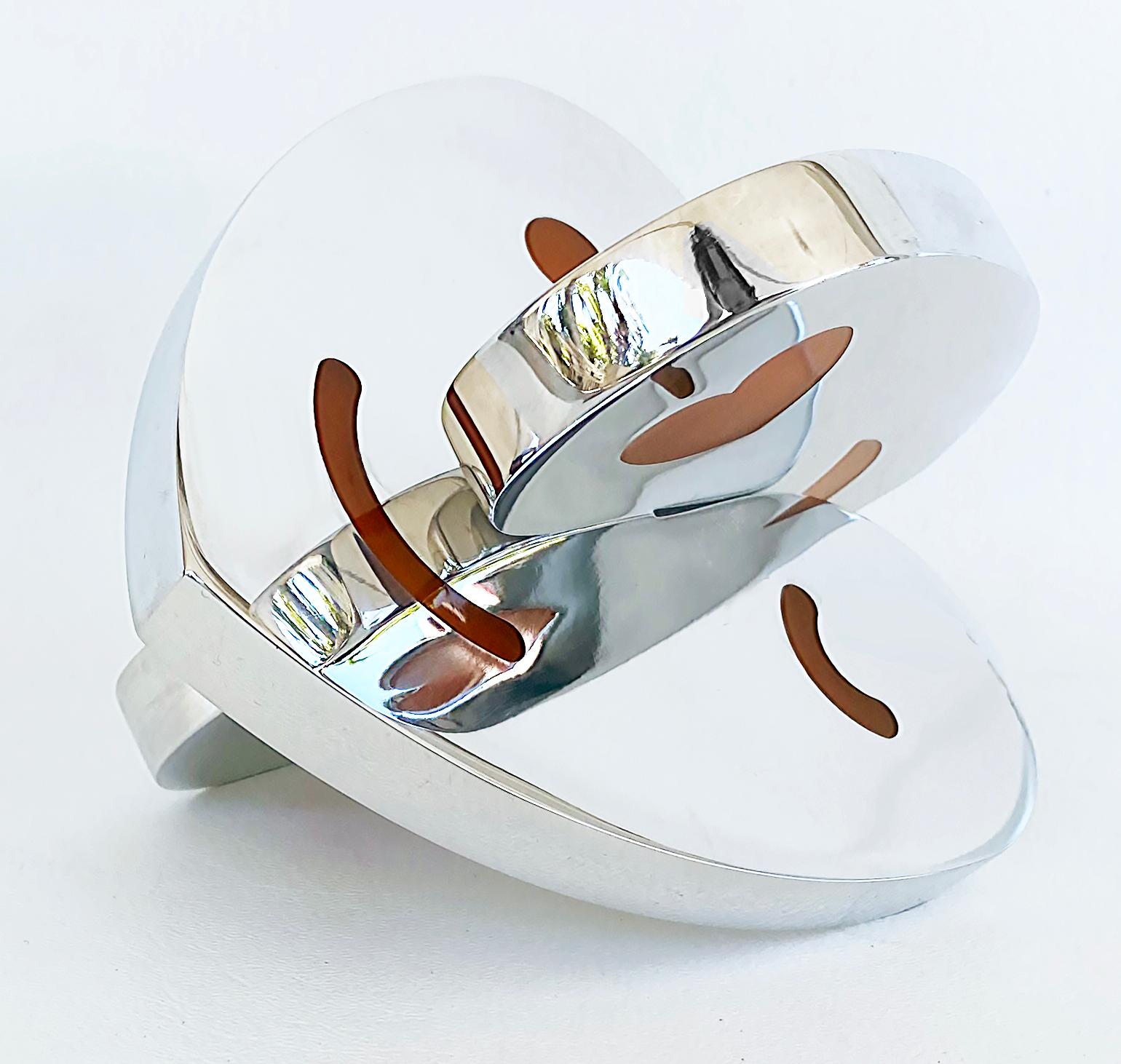 Moderne  Michael Gitter Sculpture de cœurs imbriqués en aluminium et résine époxy  en vente
