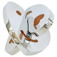  Michael Gitter Aluminum and Epoxy Resin Interlocking Hearts Sculpture 