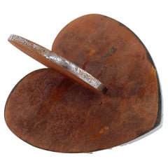 Michael Gitter, Phu Truong Interlocking Hearts Sculpture "Rust" in Solid Steel