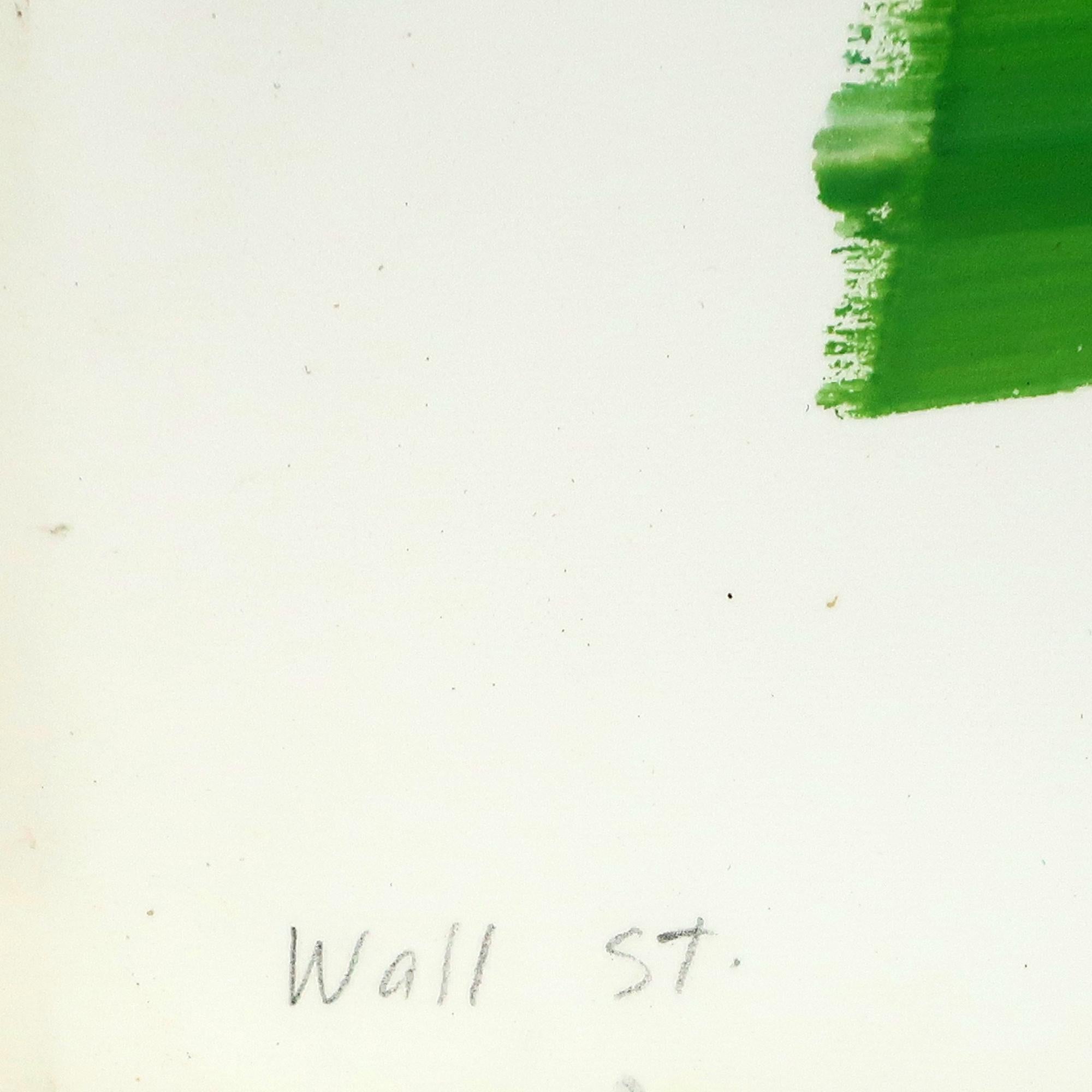 Michael Glier „Wall Street, New York, New York“ Gouache auf Papier (2008) (21. Jahrhundert und zeitgenössisch) im Angebot