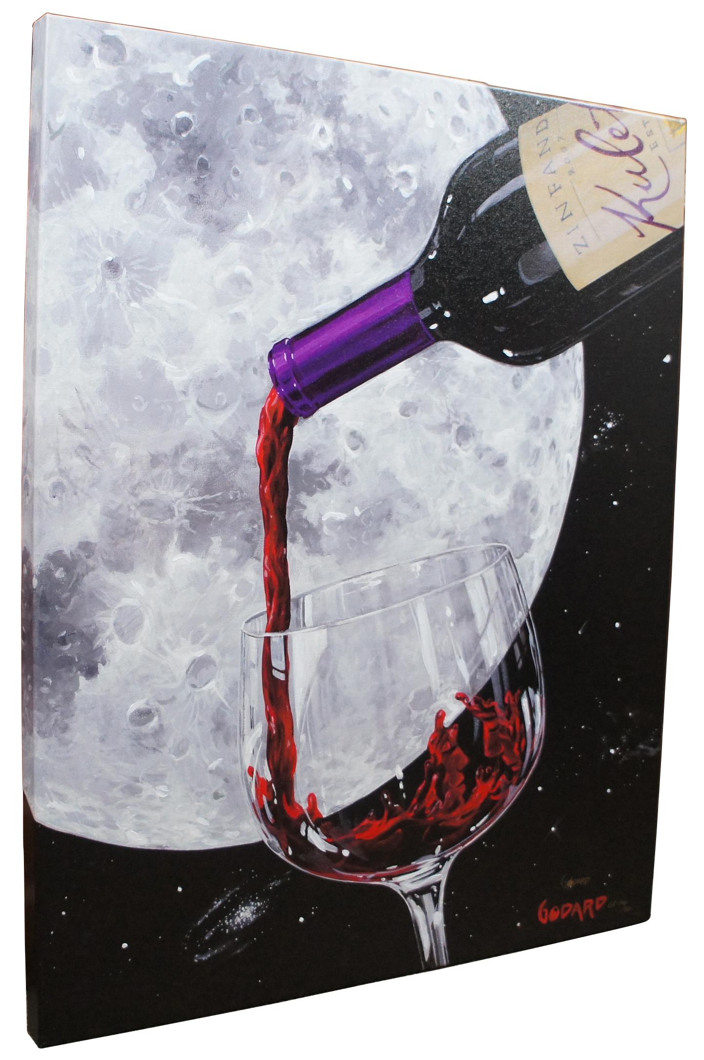 Michael Godard Lovers Moon II Signed Giclee on Canvas Gallery Proof Wine In Good Condition In Dayton, OH