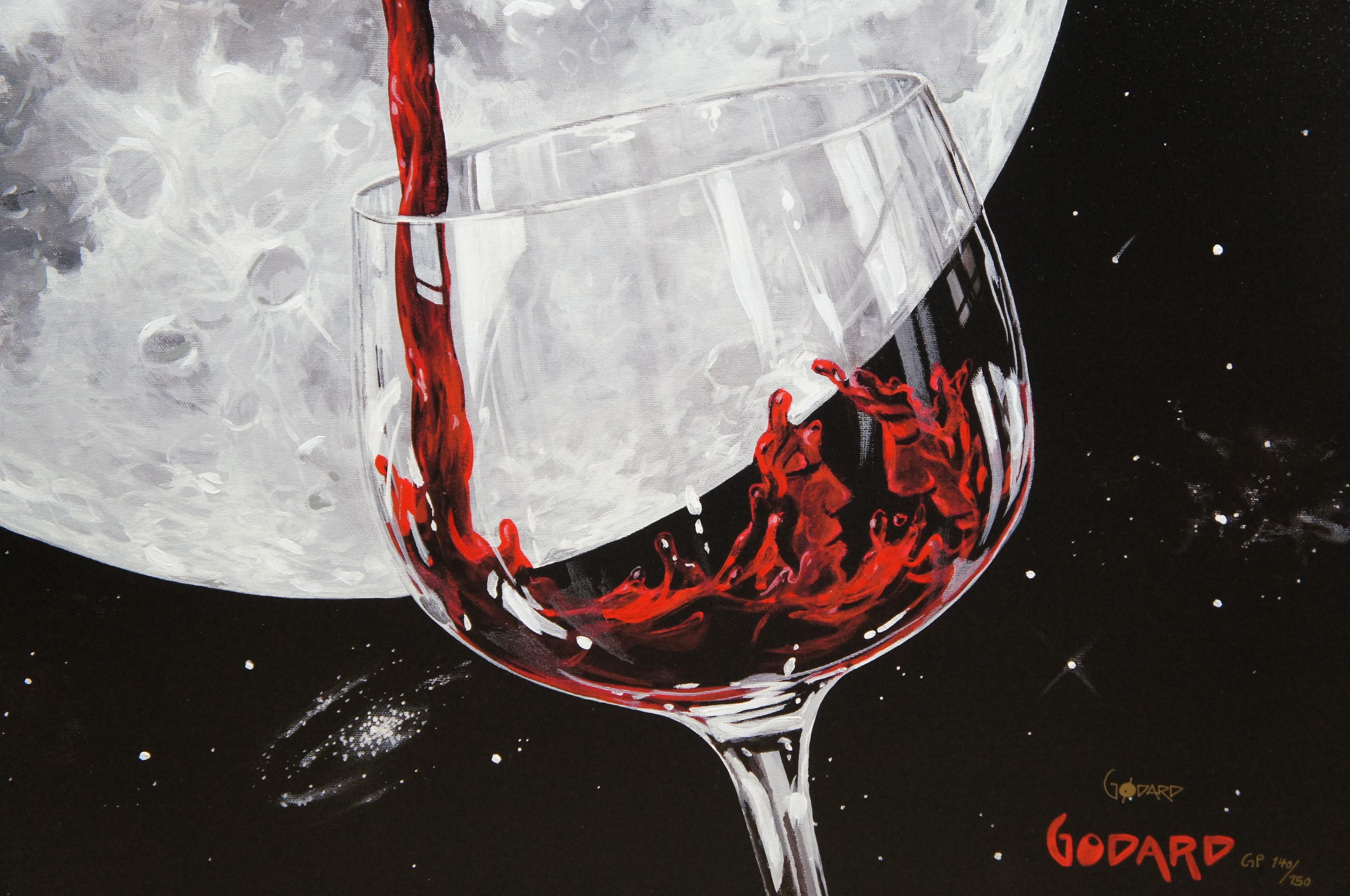 Michael Godard Lovers Moon II Signed Giclee on Canvas Gallery Proof Wine 5