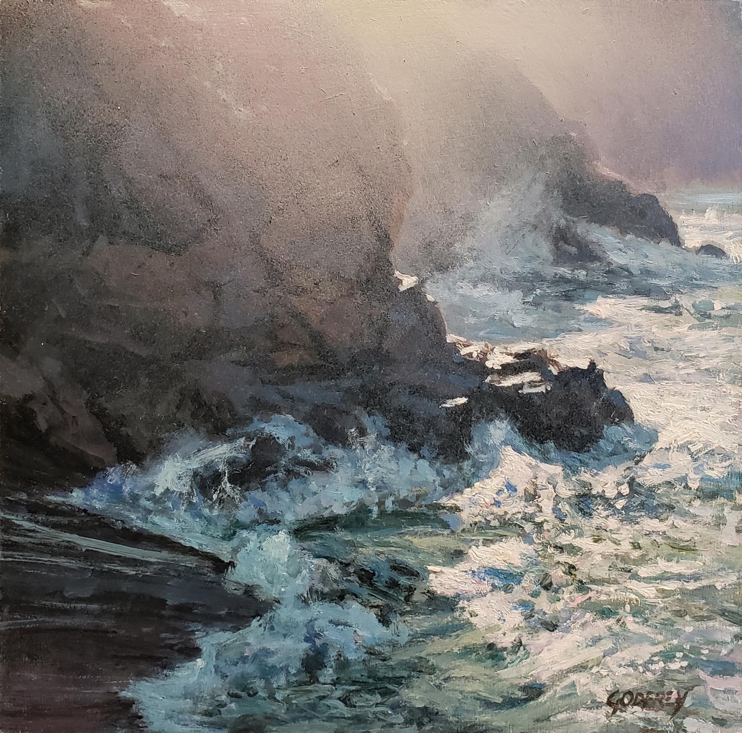 Morning Surf, Garrapata - Painting by Michael Godfrey