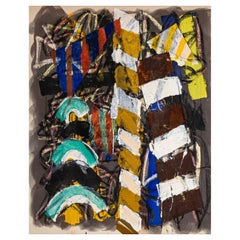 Michael Goldberg Martirio Della Mogue Signed Abstract Oil Painting Canvas 1990