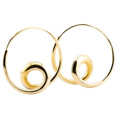 Michael Good 18 Karat Yellow Gold Single Loop Earrings