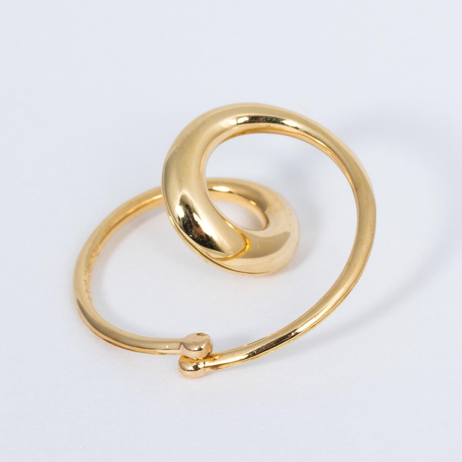Michael Good 18 Karat Yellow Gold Swirl Heart Clip-On Earrings Non-Pierced 2