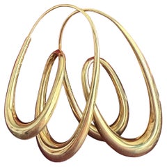 Michael Good Orecchini a cerchio barocchi in 18 carati 1 3/4" 10,6 grammi