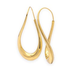 Michael Good 18K Yellow Gold Waved Oval Earrings – Medium