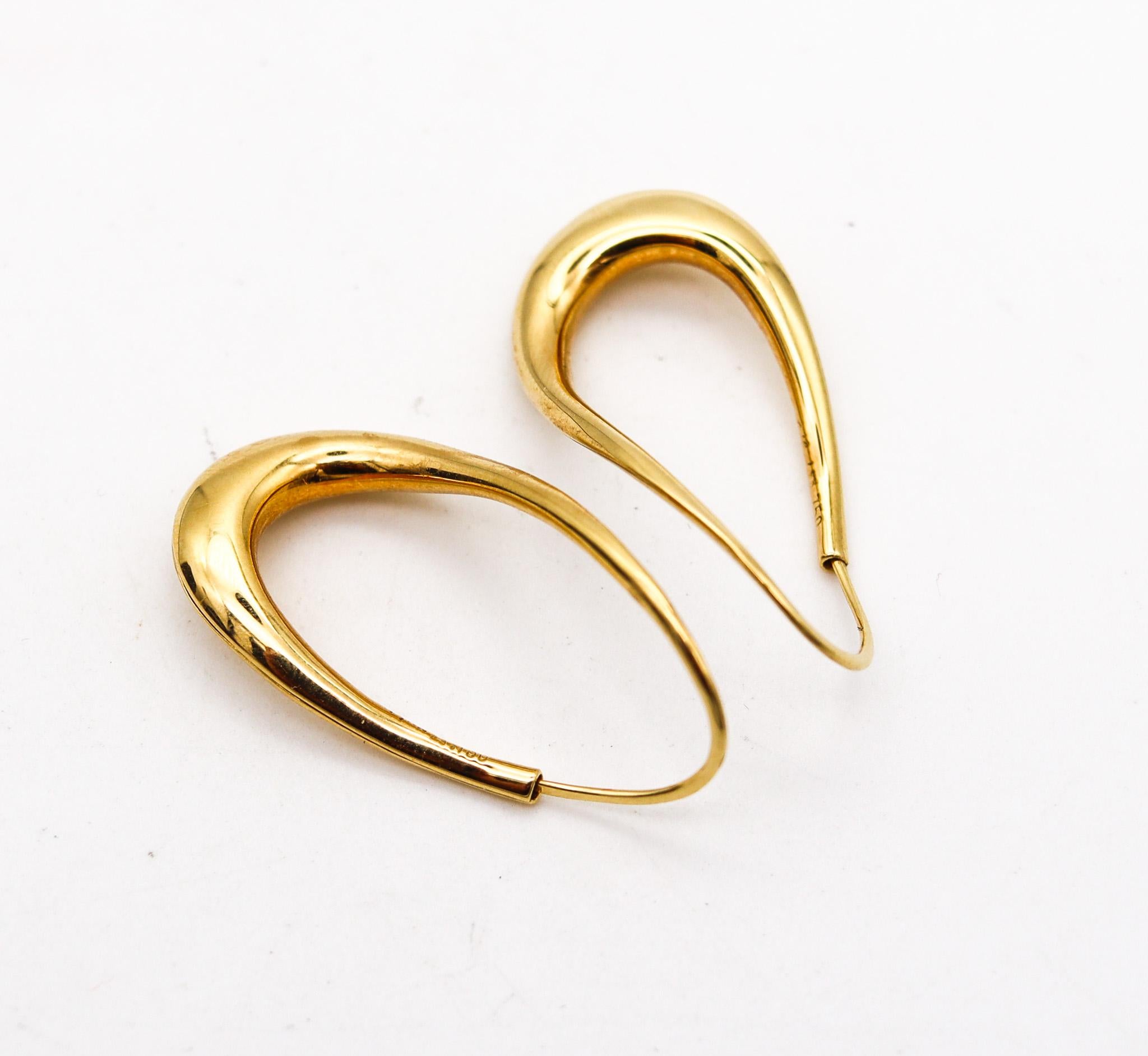 Modernist Michael Good 1981 Aerodynamic Twisted Eight Ear Drops In 18Kt Yellow Gold