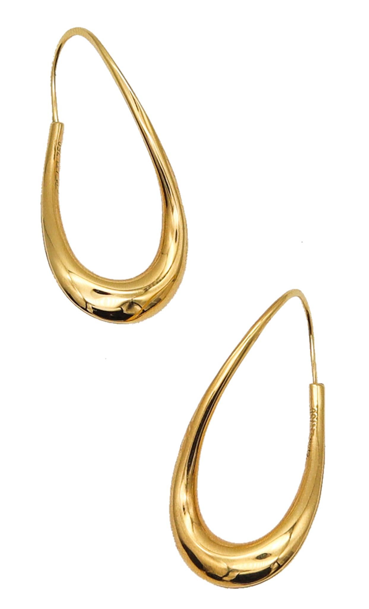 Michael Good 1981 Aerodynamic Twisted Eight Ear Drops In 18Kt Yellow Gold