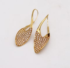 Michael Good Aerodynamic Drop Earrings in 18kt Gold with 4.08ctw in Diamonds