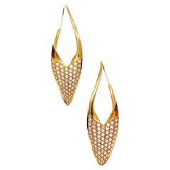 Michael Good Aerodynamic Drop Earrings in 18kt Gold with 4.08ctw in Diamonds