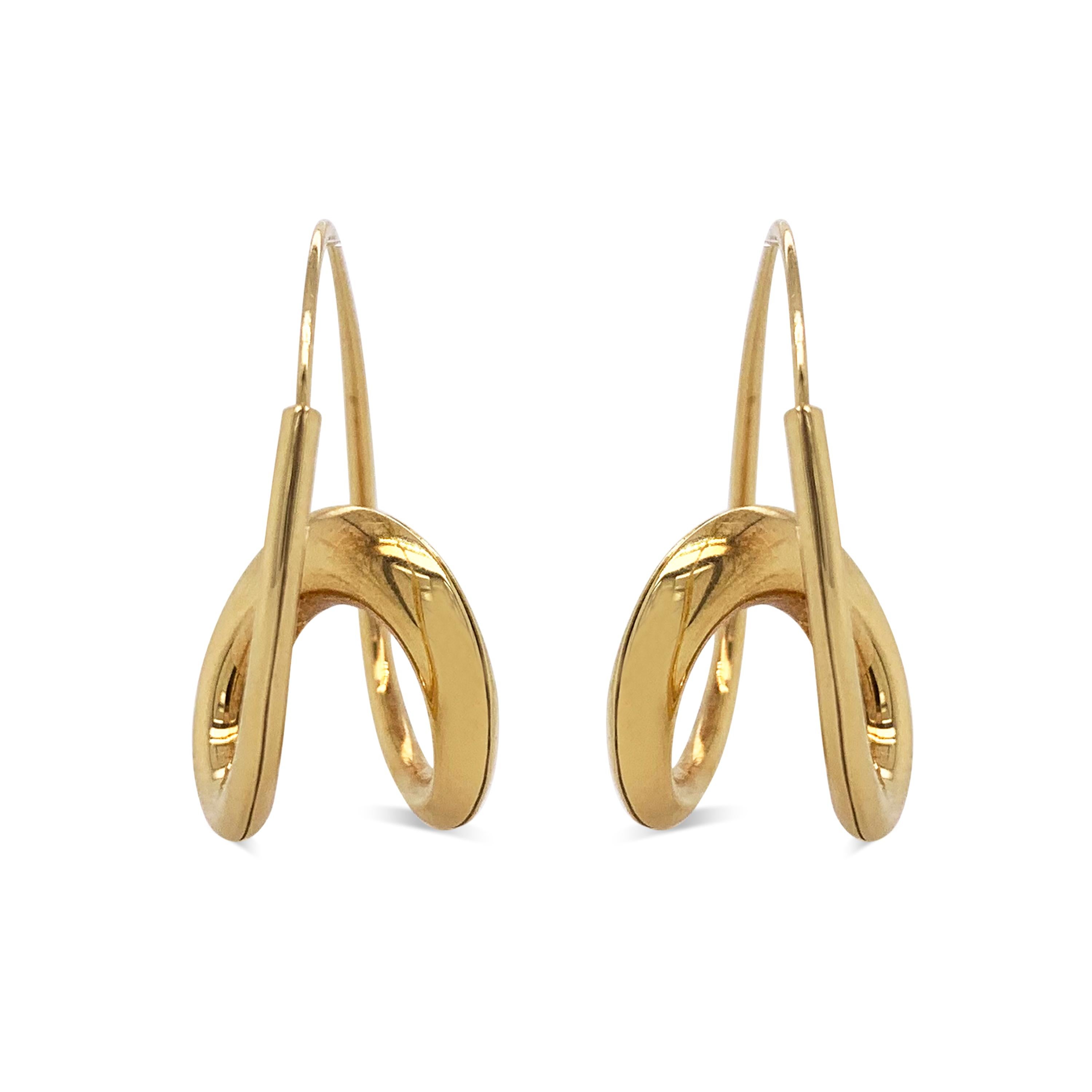 18k gold twisted hoop earrings