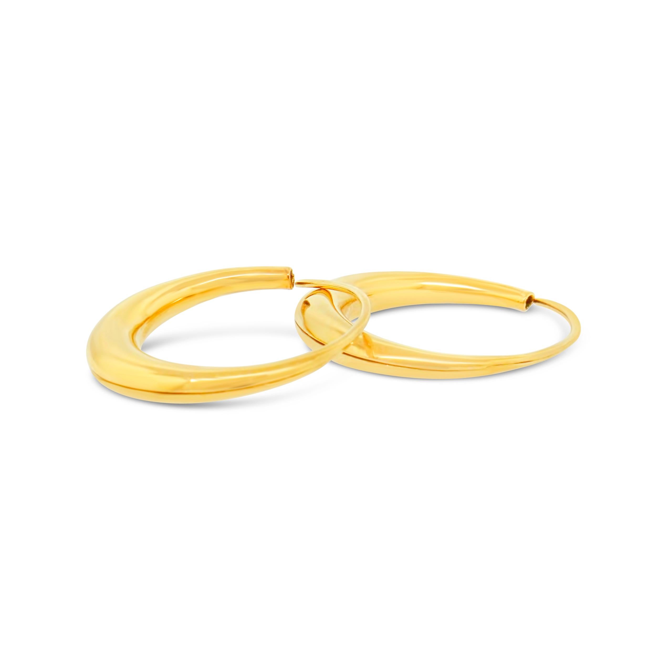 Women's or Men's Michael Good Fine 18k Yellow Gold Classic Hoop Earrings