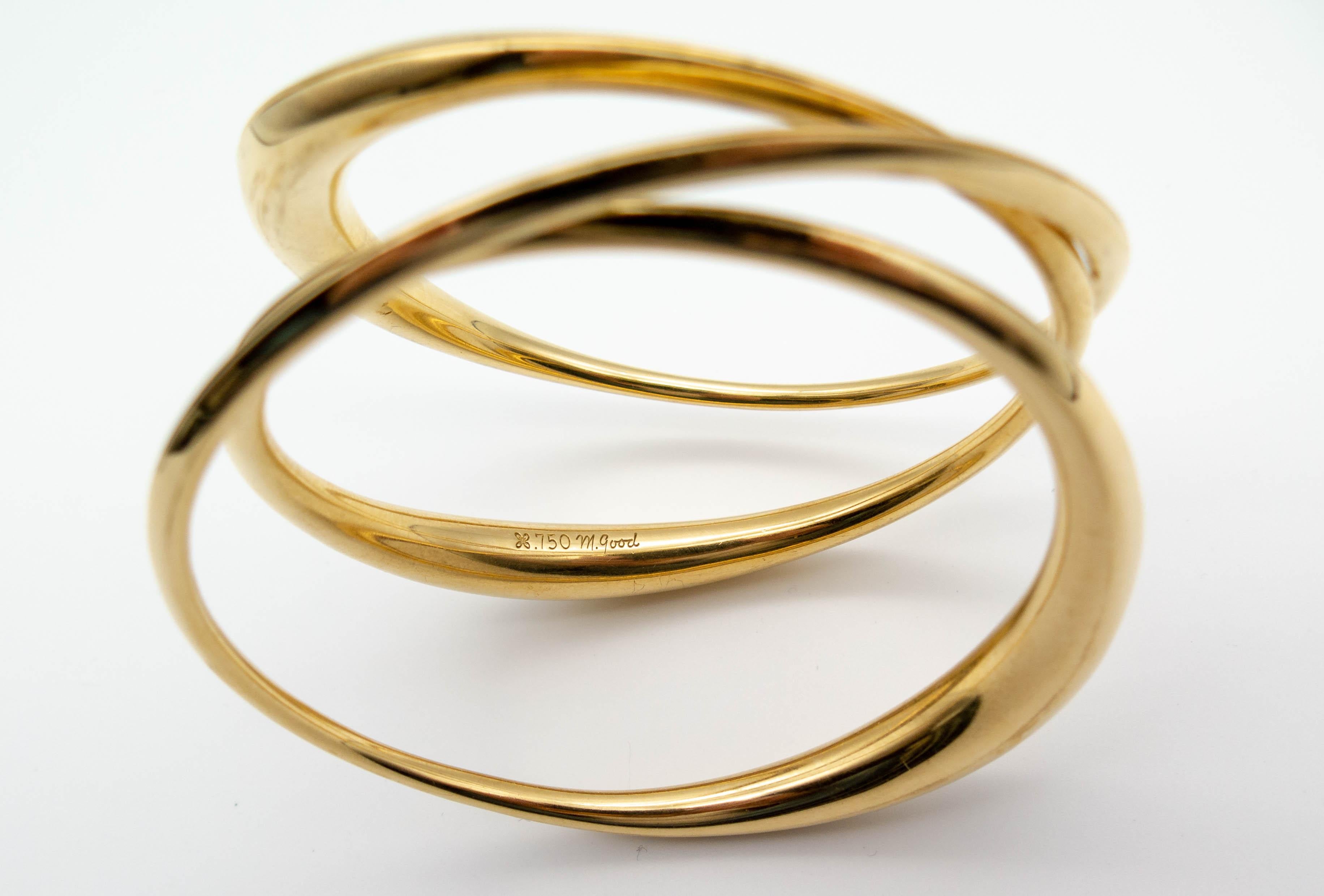 Michael Good Sculpted Gold Bracelet In Good Condition In New York, NY