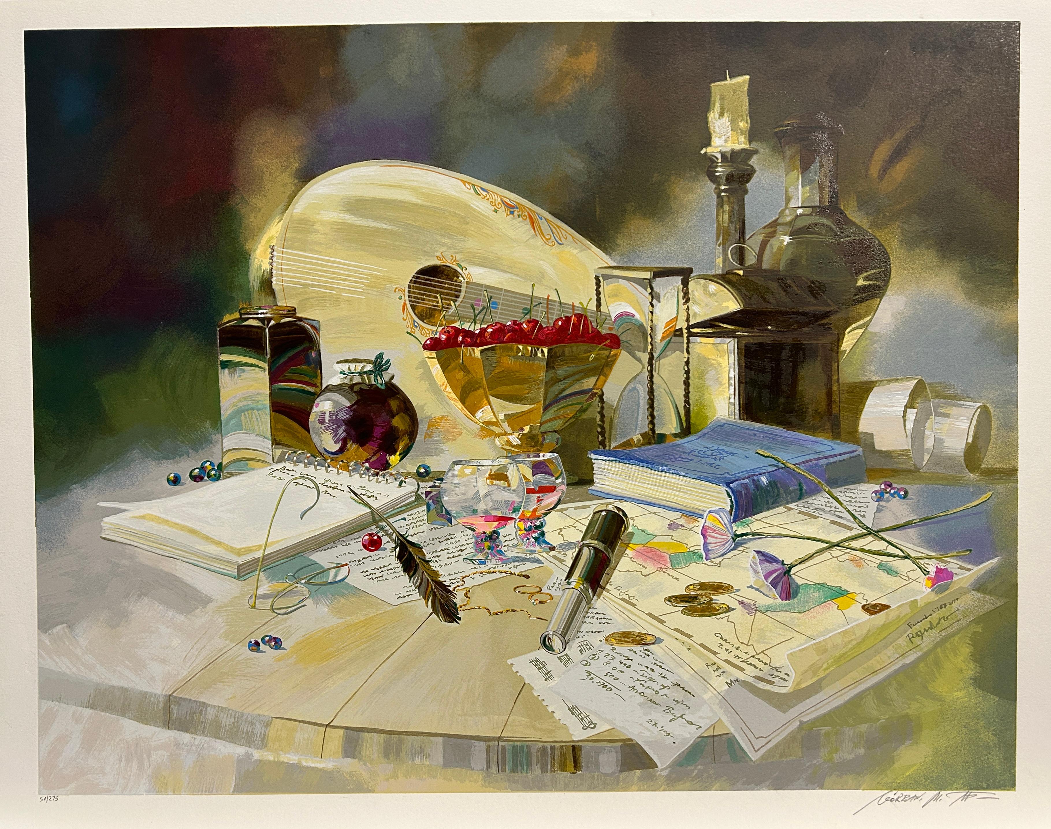 Michael Gorban Still-Life Print - Collection on Table