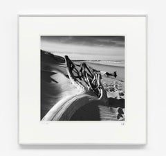Beach Wood - contemporary black & white photography of sea, beach and wood