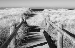 Crossing - contemporary black/white landscape photography with dock to ocean
