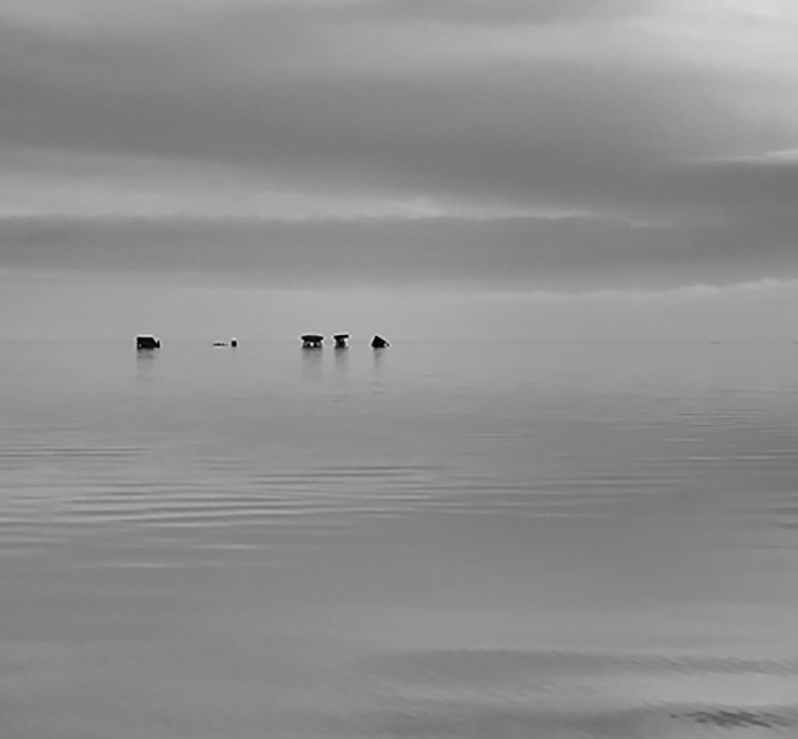 Solitude  -contemporary landscape photography, beach, black and white - Contemporary Photograph by Michael Götze