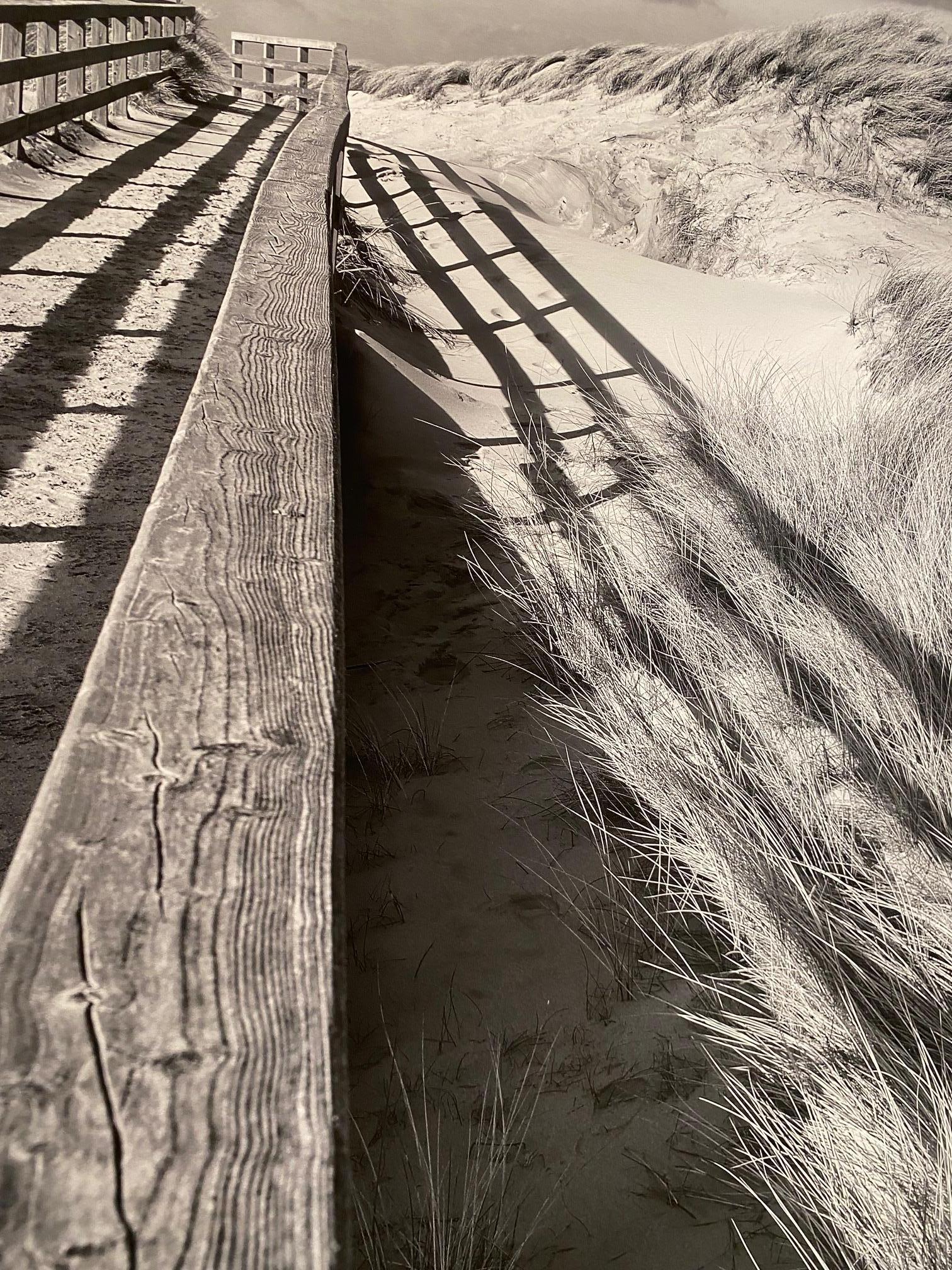 The Way to the Beach – zeitgenössische Landschaftsfotografie, Strand, Schwarz-Weiß (Zeitgenössisch), Photograph, von Michael Götze
