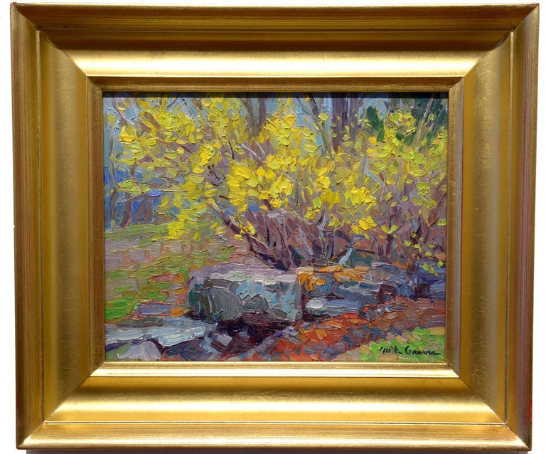 Michael Graves (b.1952) Stone Wall in Spring, Painting For Sale at