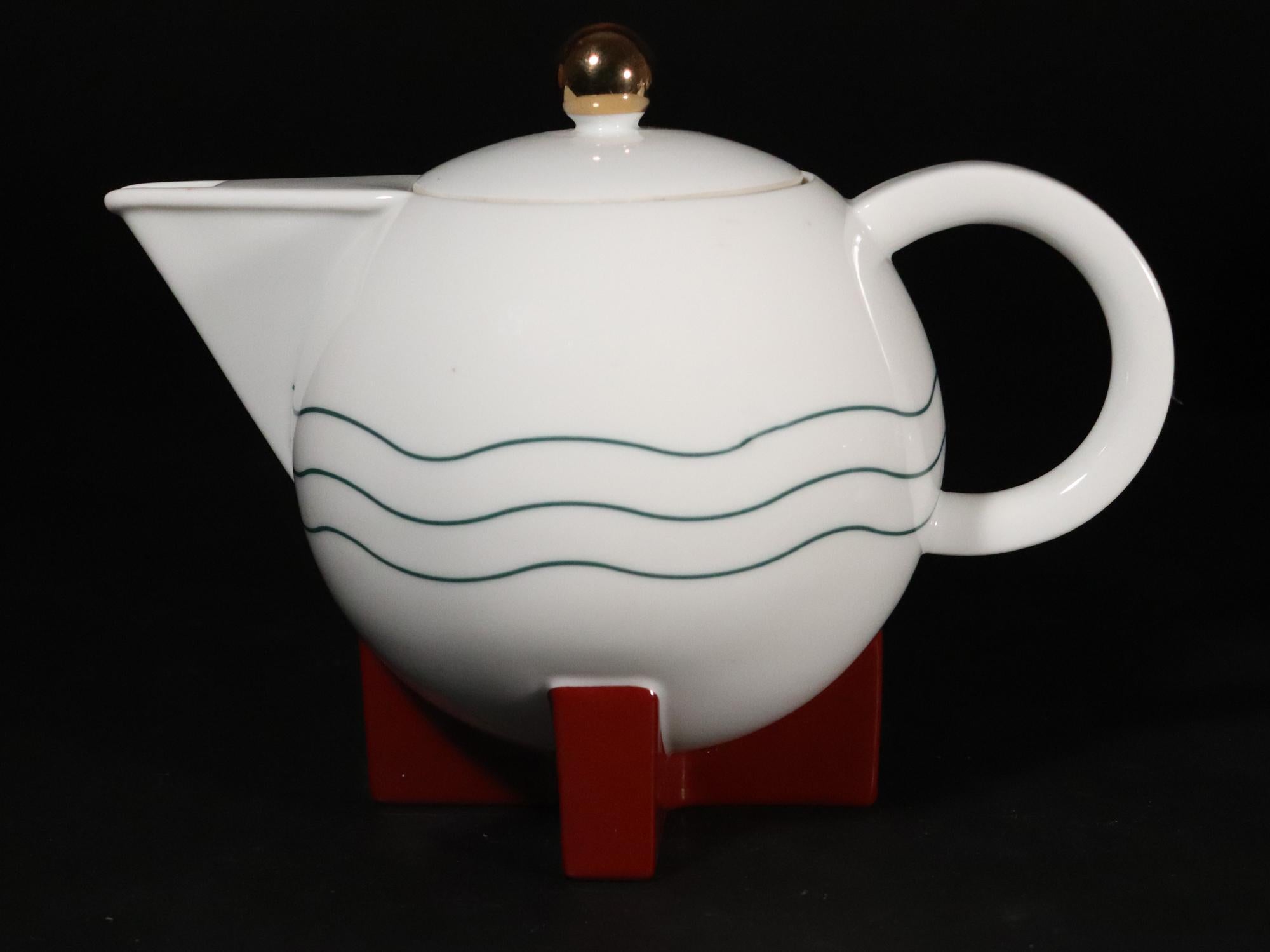 Late 20th Century Michael Graves Little Dripper Porcelain Filter Drip Coffeemaker For Sale