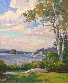 Plein-Air Artist Michale Graves "Coastal Scene, Camden" Landscape Painting