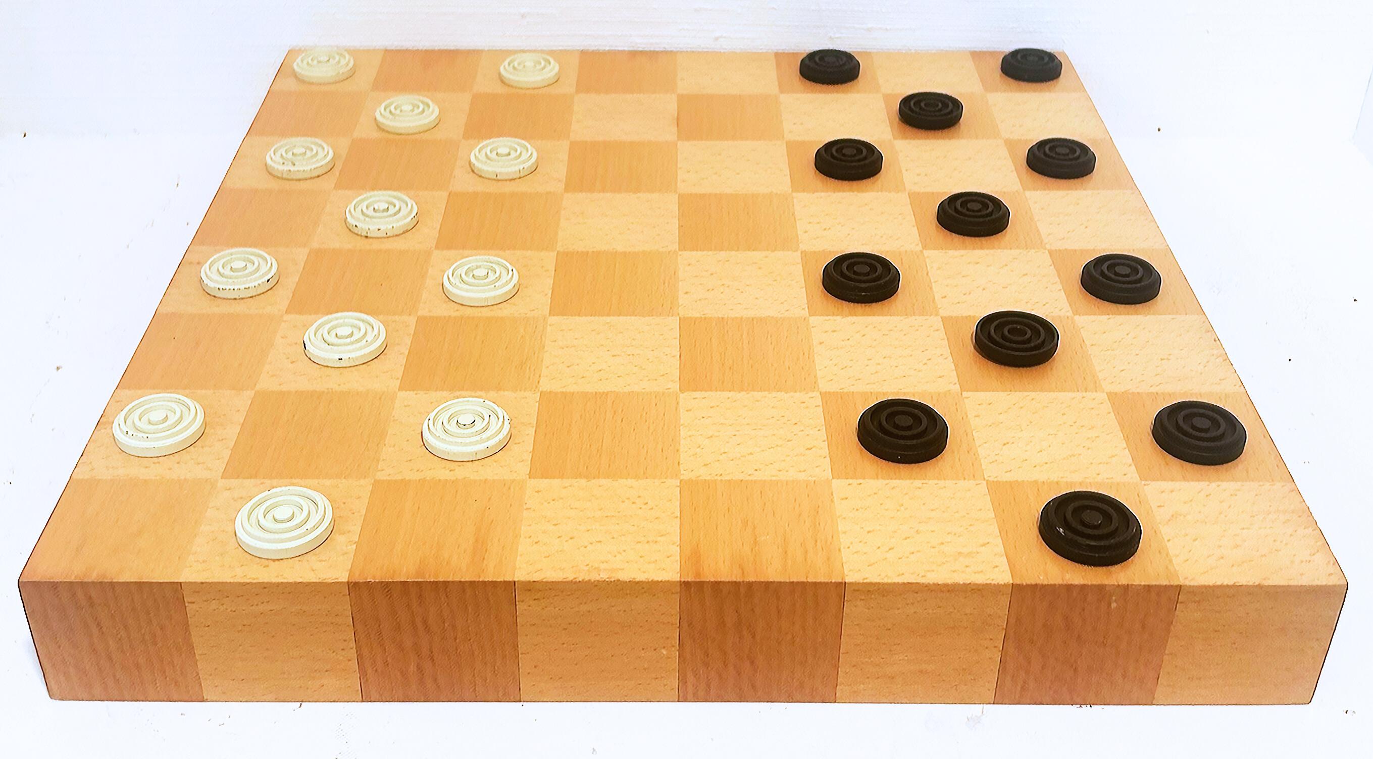 Epoxy Resin Michael Graves Post-modern Chess / Checkers Set Board Game and Pieces For Sale