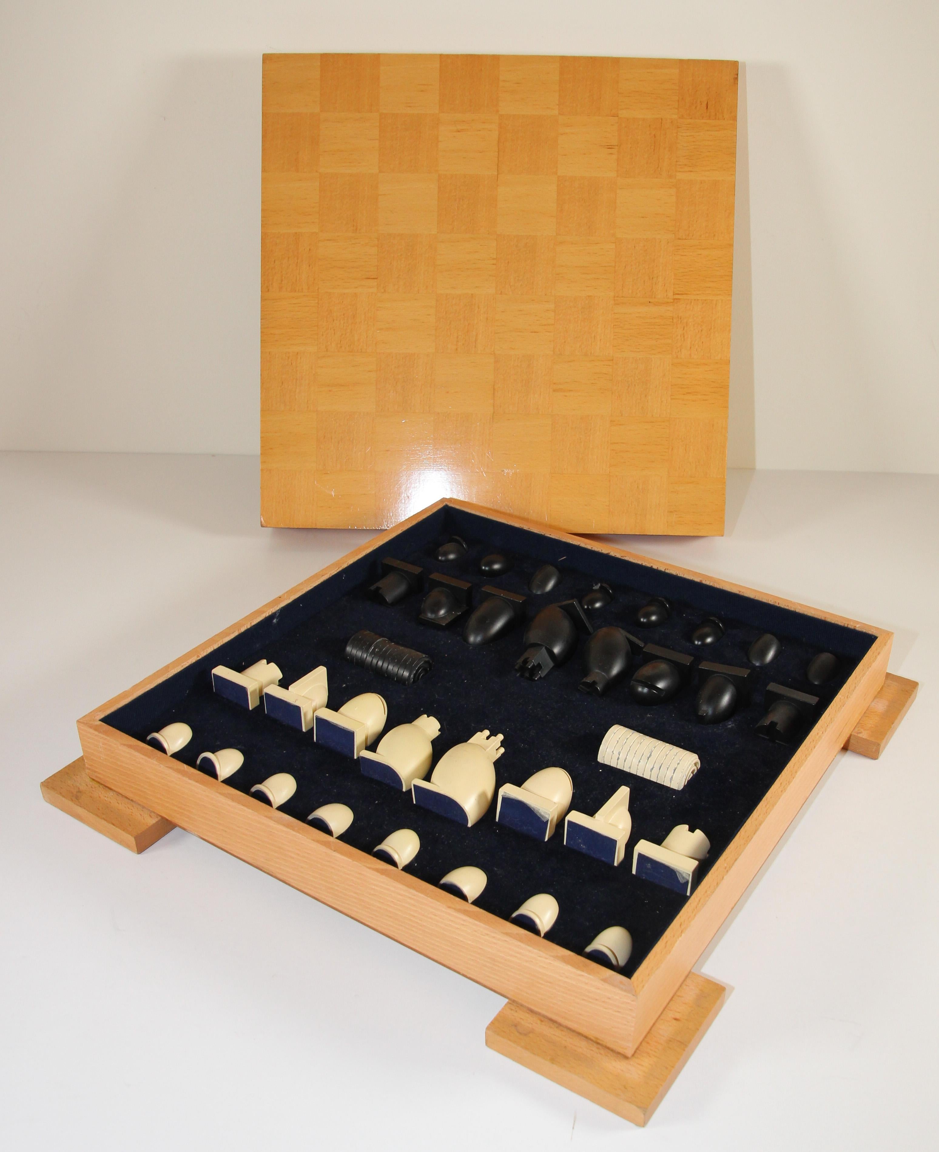 Hand-Crafted Michael Graves Postmodern Chess and Checkers Set