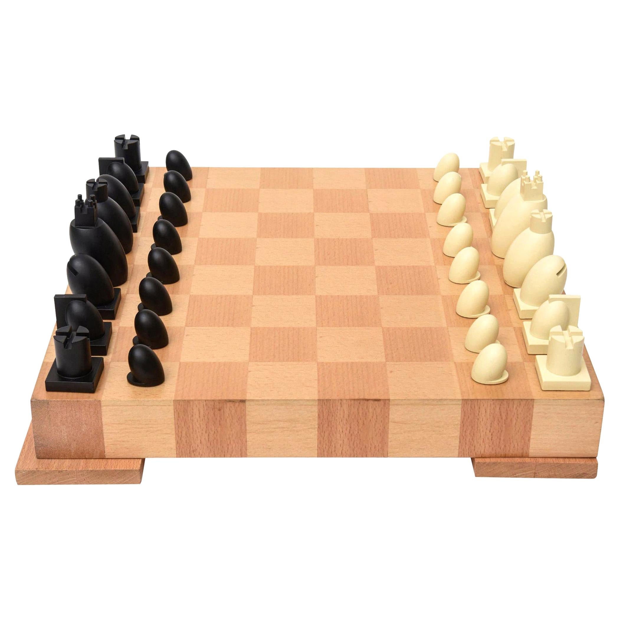 oversized industrial modern chess set