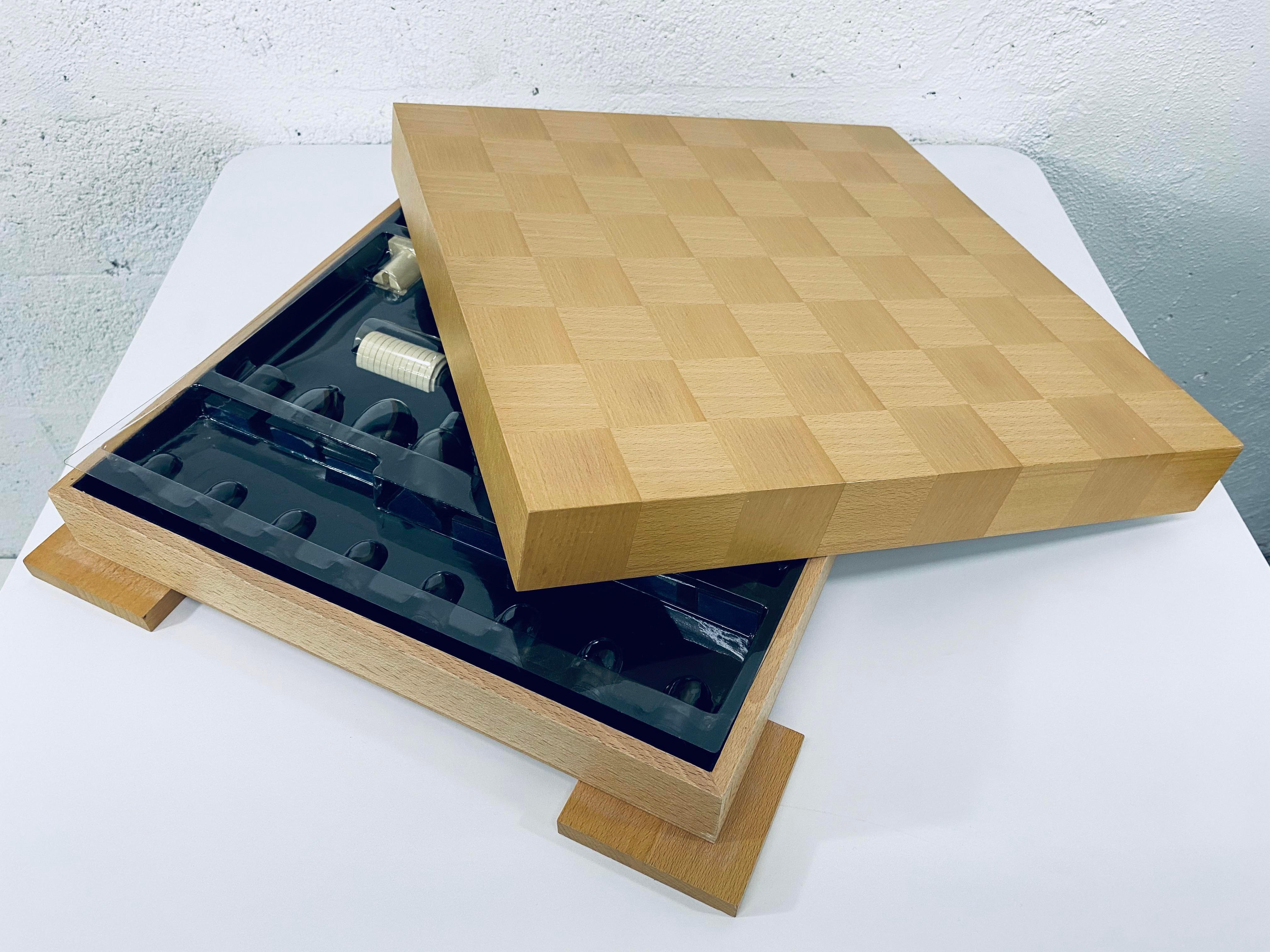 Maple Michael Graves Postmodern Chess and Checkers Set, Signed