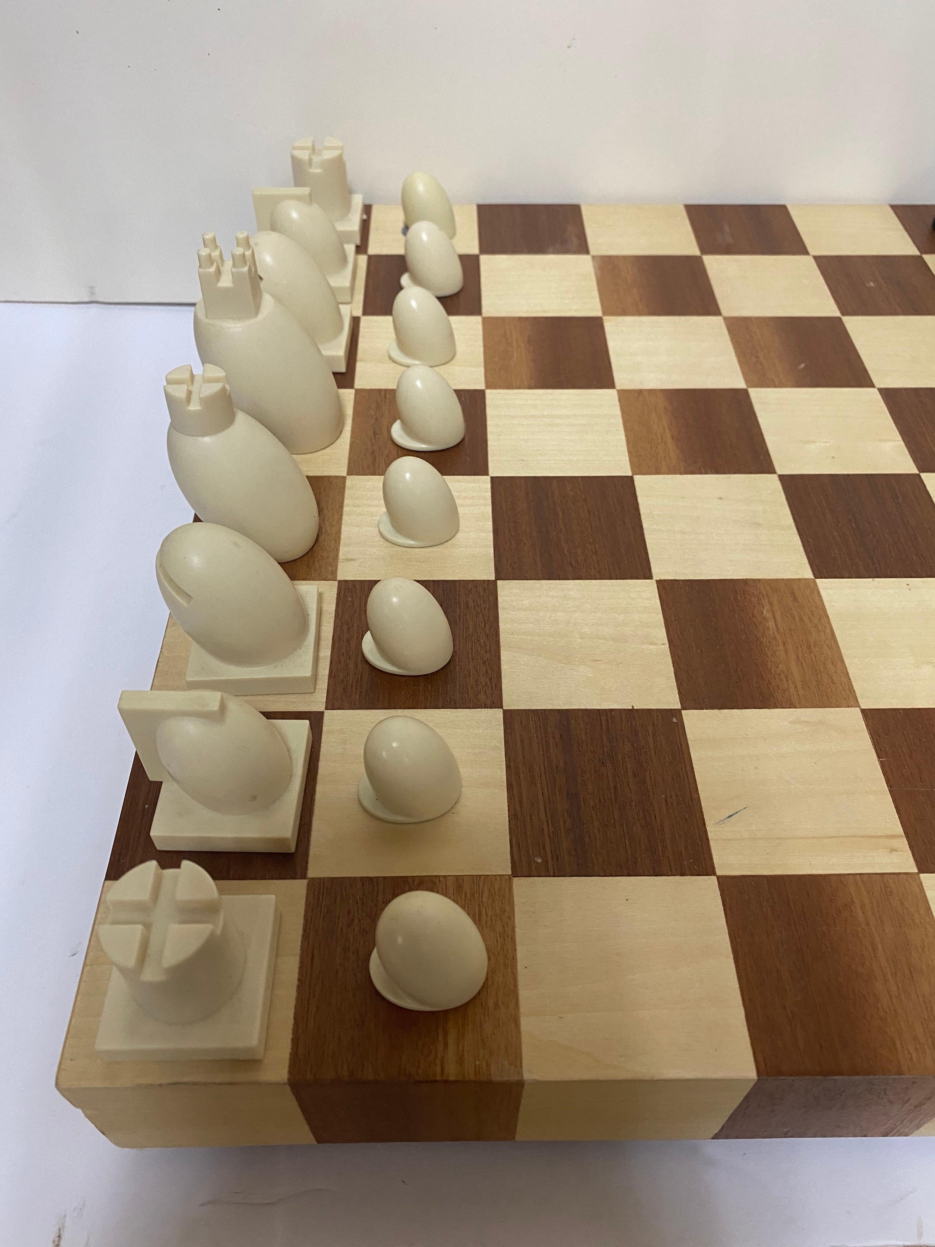 Modern Michael Graves Two Tone Chess & Checkers Set, circa 2000