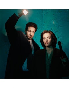 Gillian Anderson and David Duchovne on the set of the X-Files - Vancouver, Canad