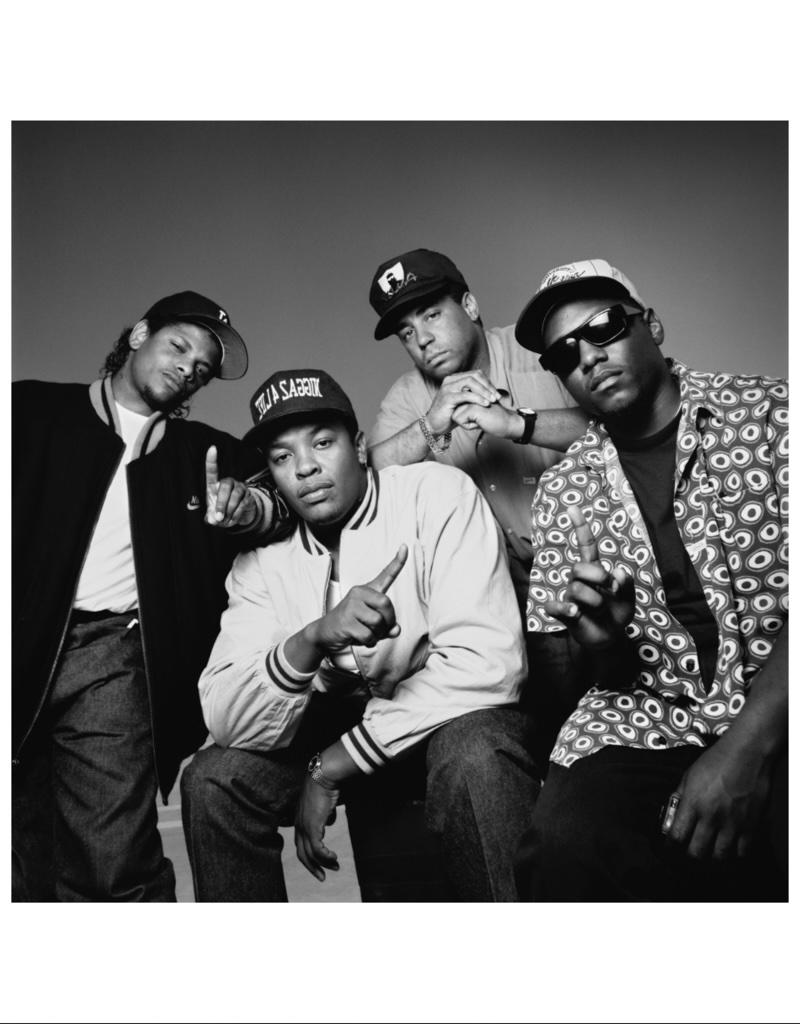 Portrait Photograph de Michael Grecco - Miembros de la banda NWA; DJ Yella, Dr. Dre, Eazy-E y MC Ren - Los Angeles, CA